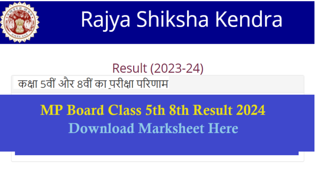 Mp Board Class 5th 8th Result 2024 Name Wise Link